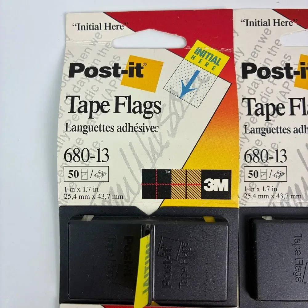 New 9 Package of Post-it 3M tape flags “Initial Here” 680-13 office